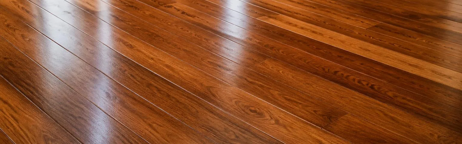 Freshly polished timber floor with a satin finish